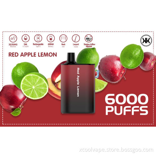 Factory Recharging 6000 puffs disposable vapors